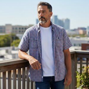 DULUTH TRADING CO. Men's Untucked Standard Fit Short Sleeve Shirt | Size XL